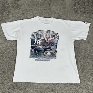 Vintage New York Yankees Shirt Mens XL White 1998 World Series Champions Tee 90s